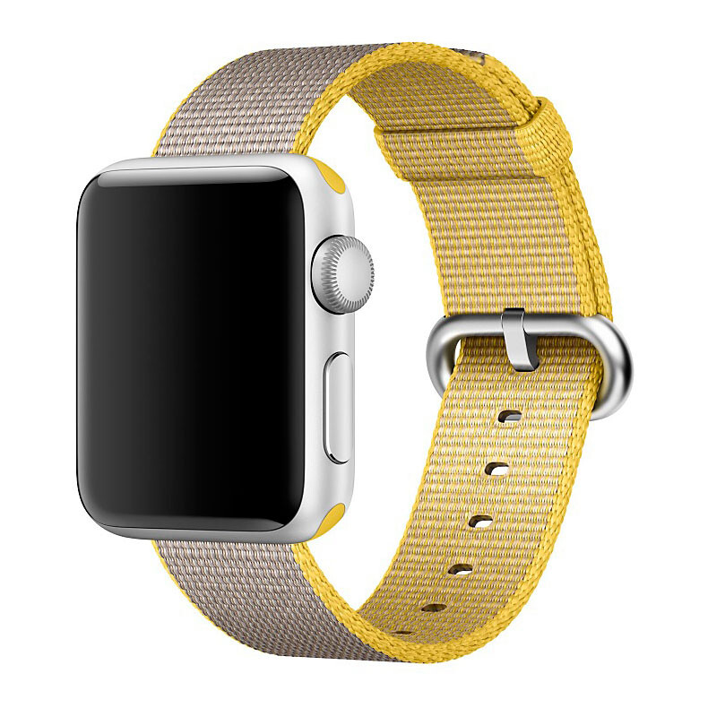 

Ремешок Apple Watch Yellow/Light Gray Woven Nylon (Желтый/Серый) 38mm MNK72ZM/A, MNK72ZM/A