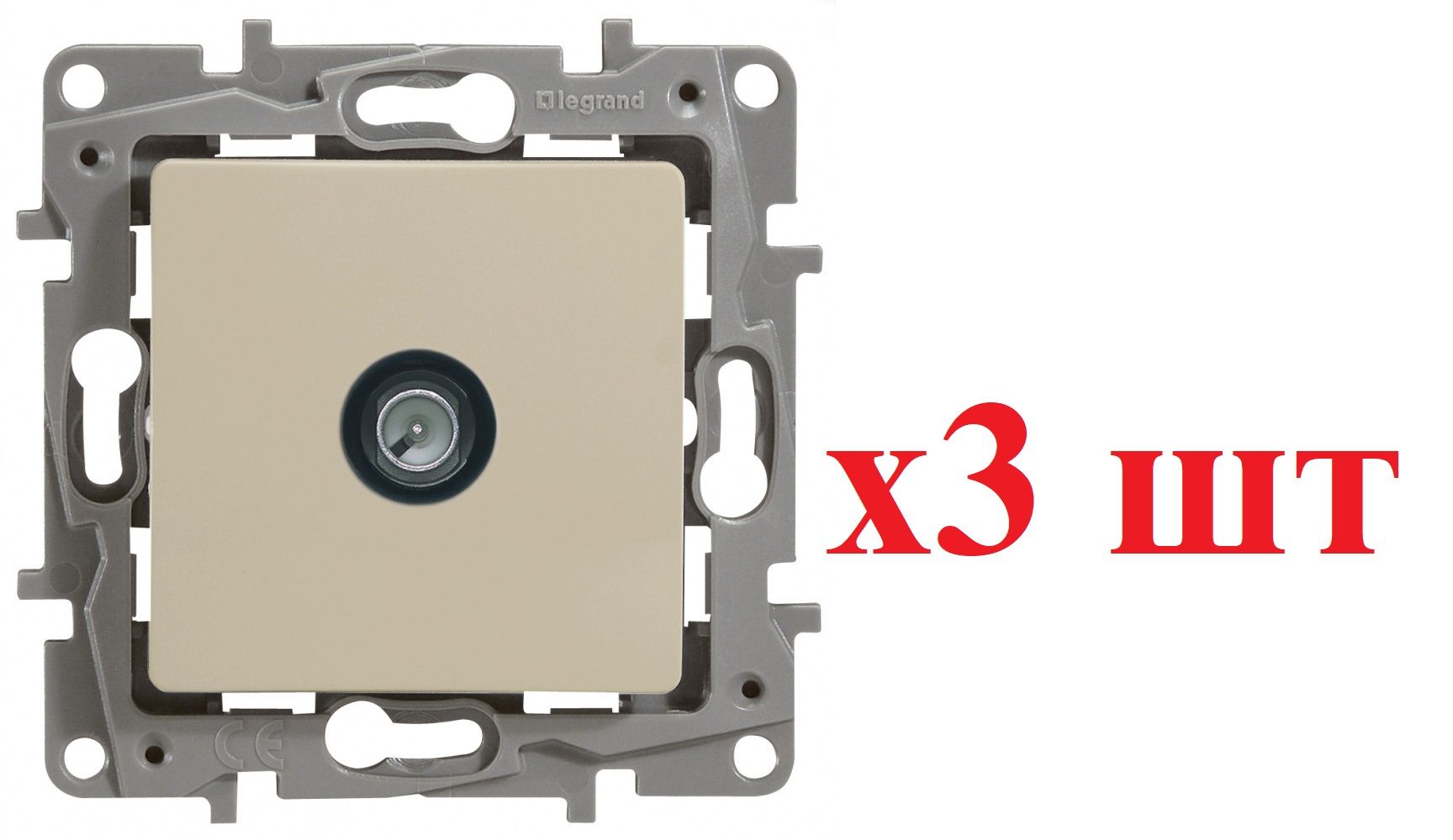 

Legrand Etika Сл.кость Розетка TV Звезда 672351 (3шт), ТВ антенна_3