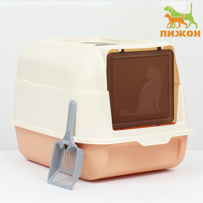 

Туалет для кошек Пижон закрытый с откидным верхом 36 х 51 х 34 см, оранжевый