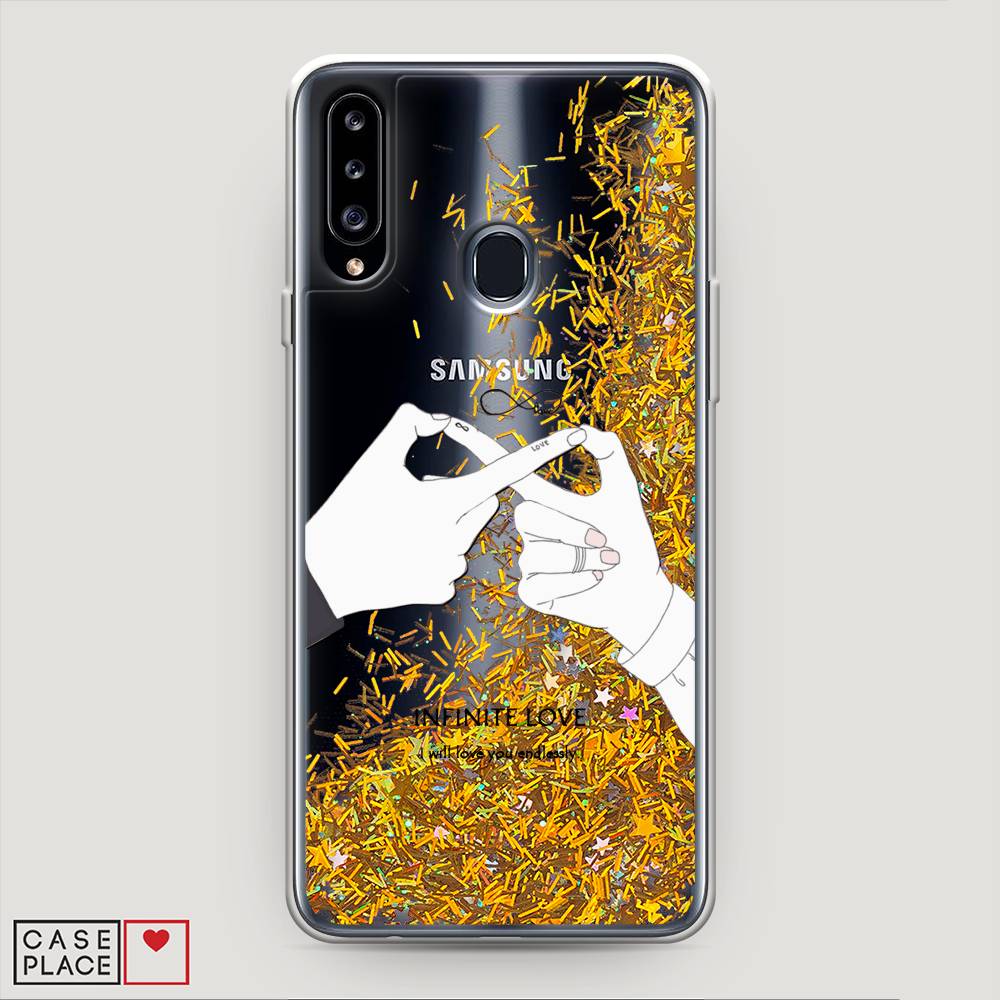 

Жидкий чехол с блестками "Любовь навсегда" на Samsung Galaxy A20s, 2100890-1