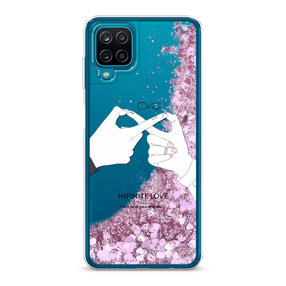 

Жидкий чехол с блестками "Любовь навсегда" на Samsung Galaxy A12