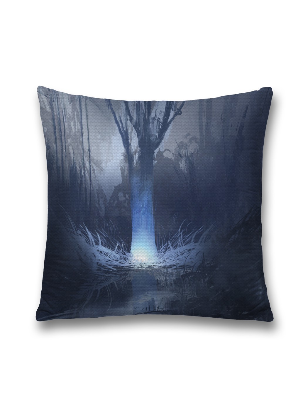 

Наволочка декоративная JoyArty "Дерево со светящимся корнем" на молнии, 45x45 см, Голубой