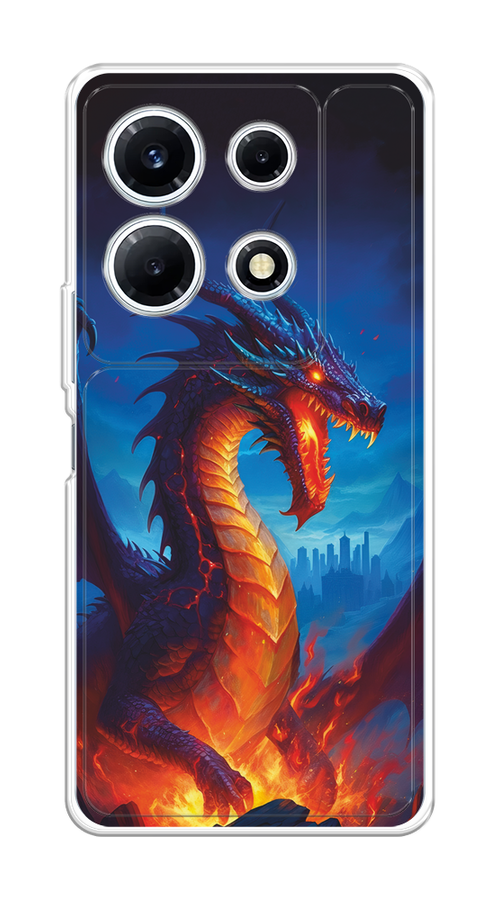 

Чехол на Infinix Note 30 VIP "Дракон над лавой", Оранжевый;коричневый;синий, 3104750-1