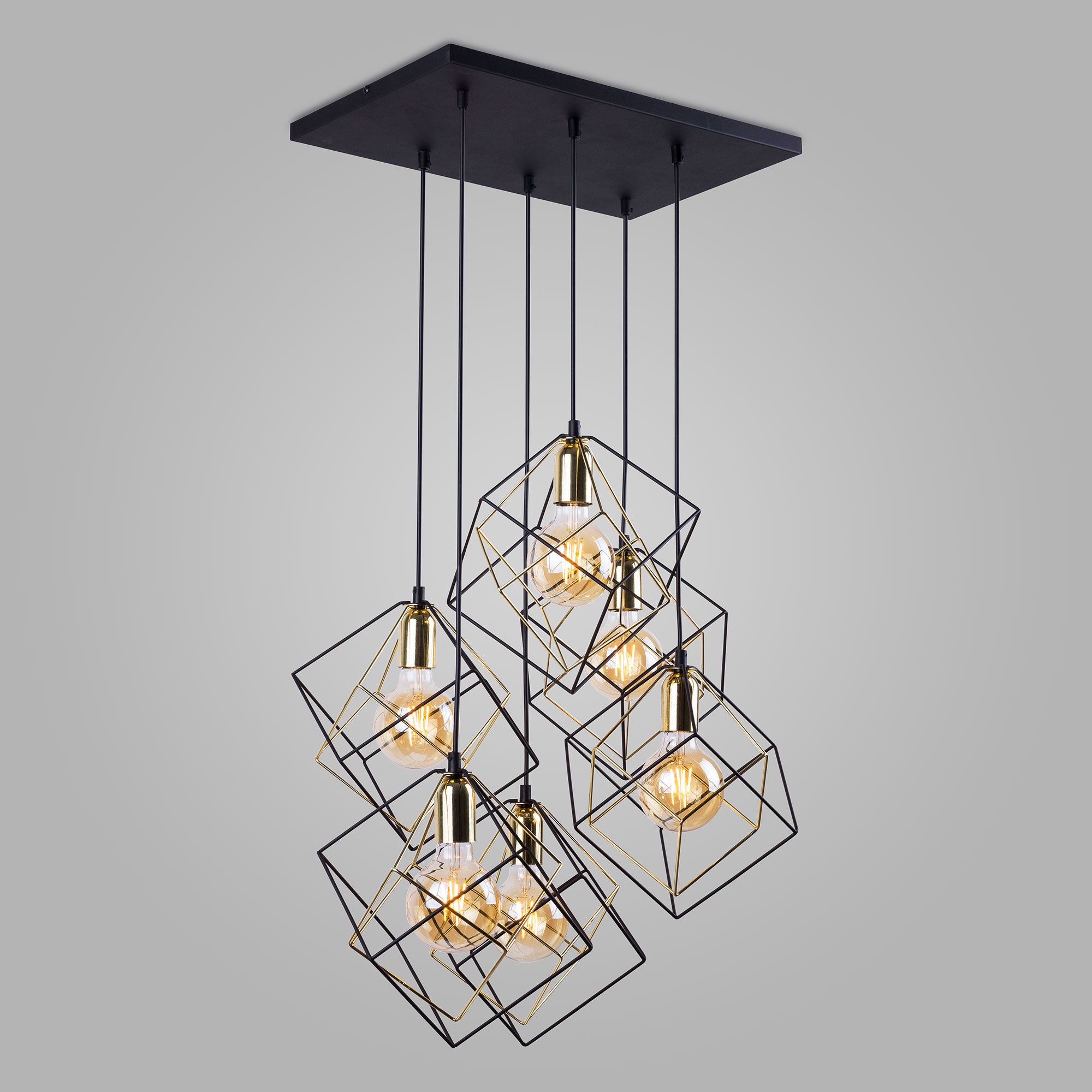 

Подвесной светильник с 6 металлическими плафонами TK Lighting 191 Alambre черный лофт Е27