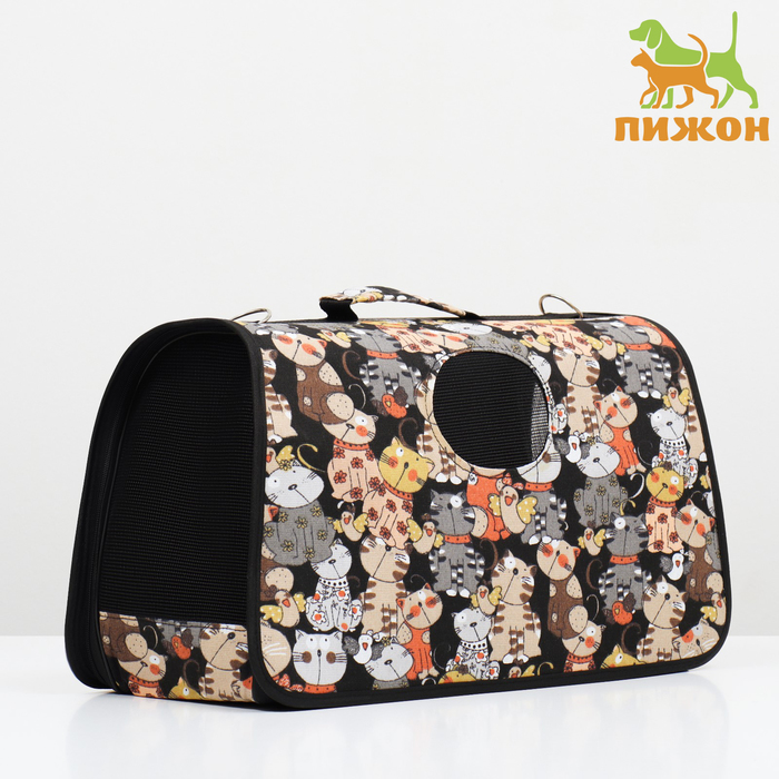 

Сумка-переноска для животных Пижон, каркасная Кошки, размер M, 40х21х27 см