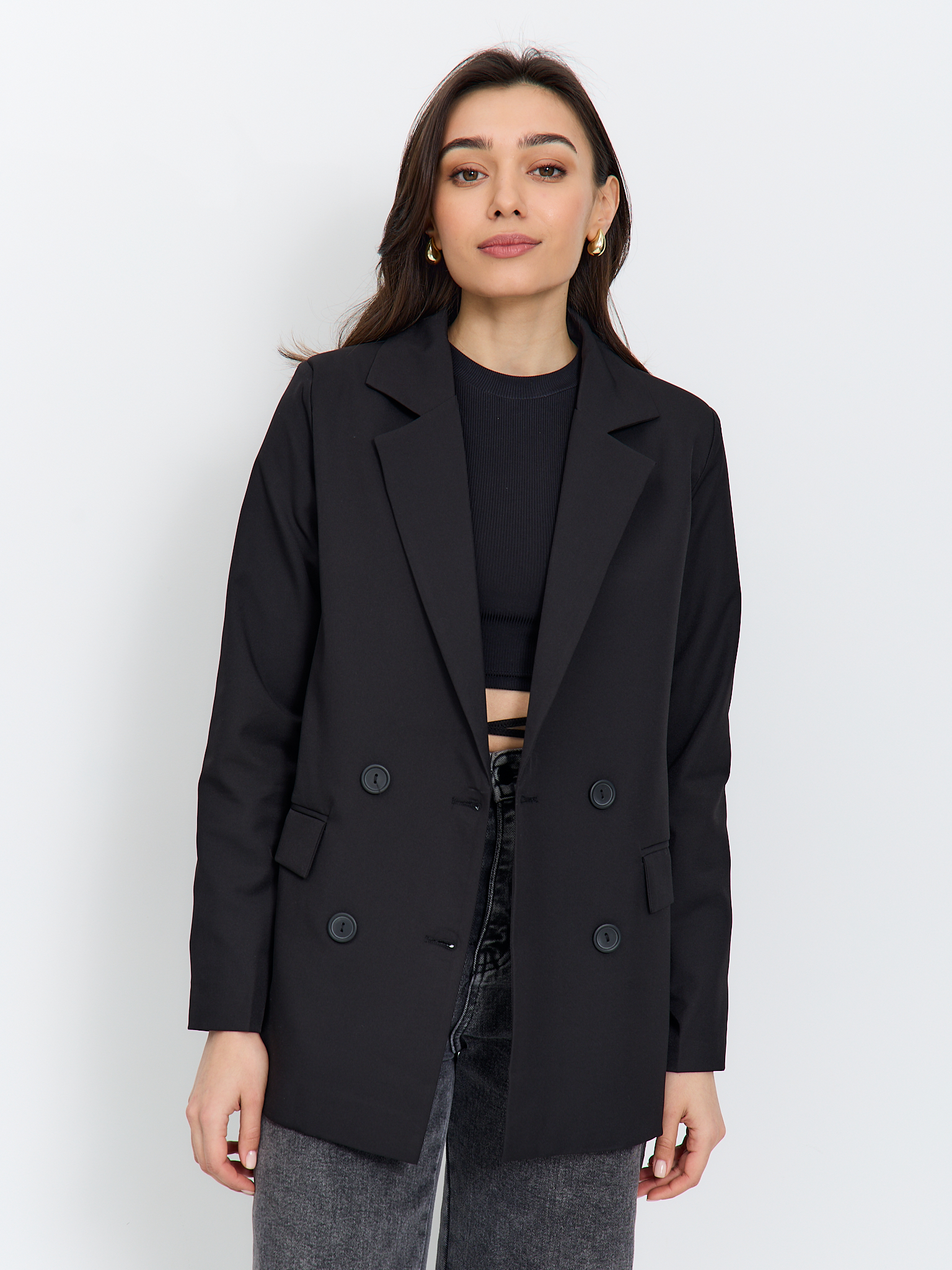

Пиджак женский Dressfactory 2 черный 54 RU, 2