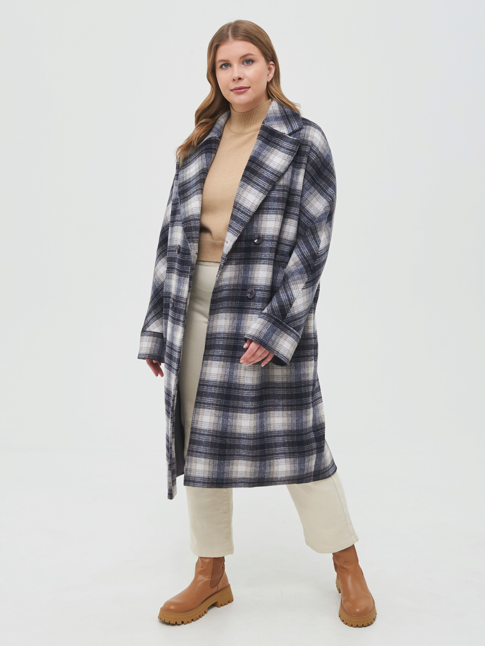 Пальто женское Crosario 66623 серое 42 RU