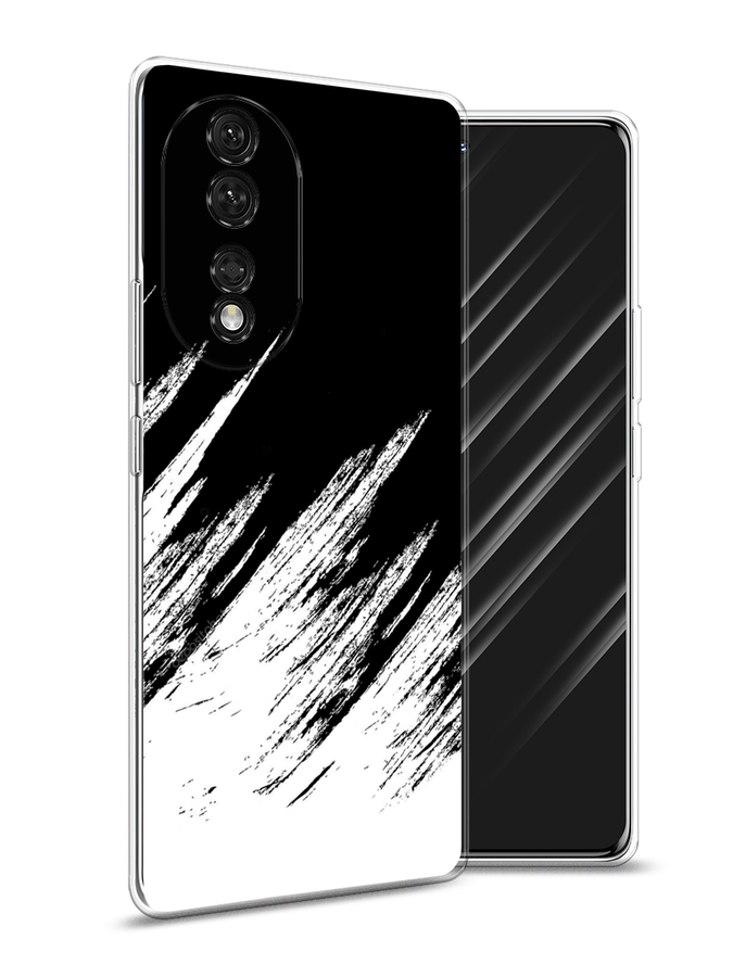 

Чехол Awog на Honor 80 "Черно белые брызги", Черный;белый;бежевый, 6120350-3