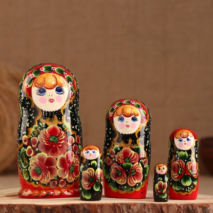 

Матрёшка 5-ти кукольная "Эльвира" летняя 14-15 см, ручная роспись