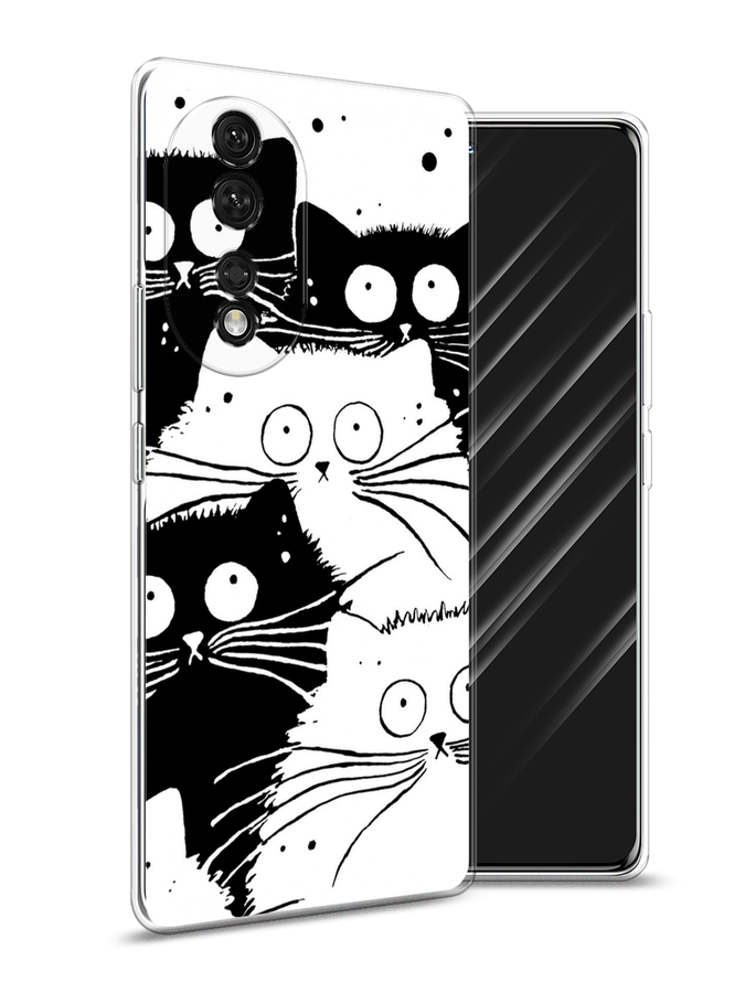 

Чехол Awog на Honor 80 "Коты черно-белые", Черный;белый, 6120350-2