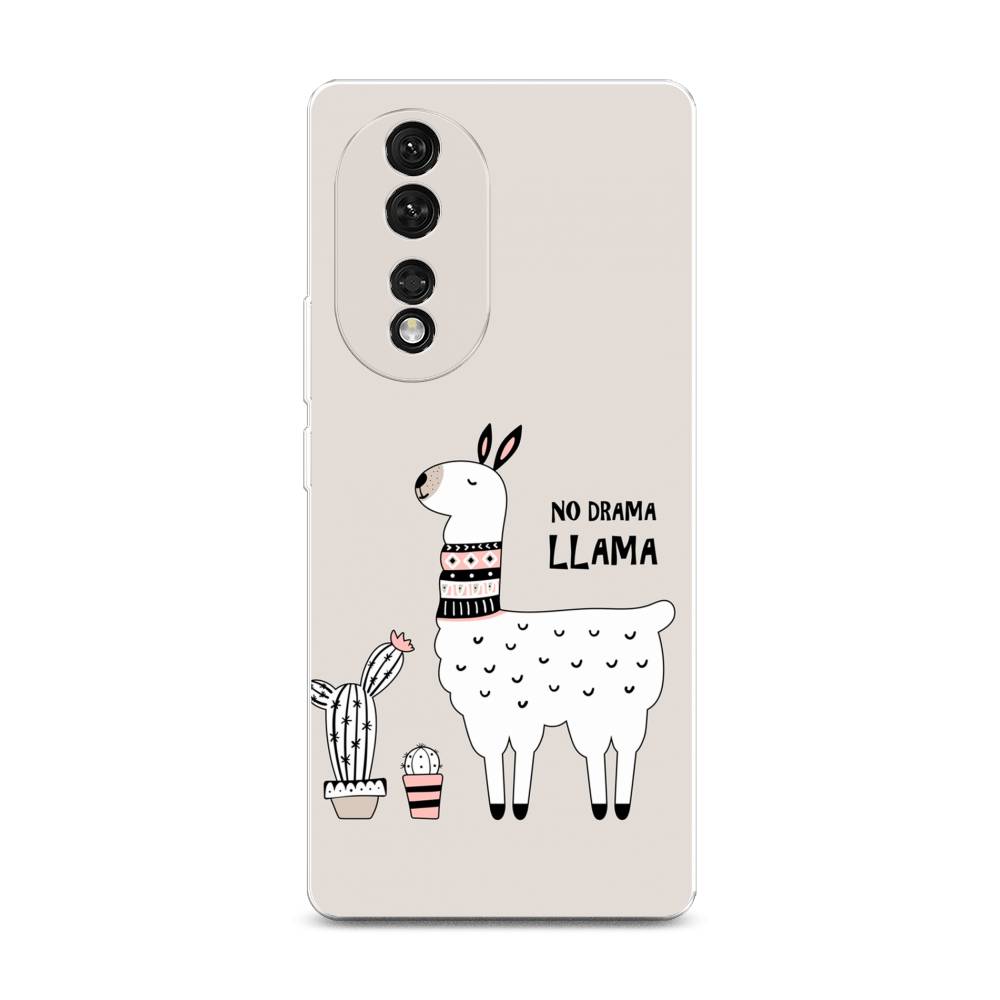 

Чехол Awog на Honor 80 "No drama LLama", Бежевый;серый;белый, 6120350-2