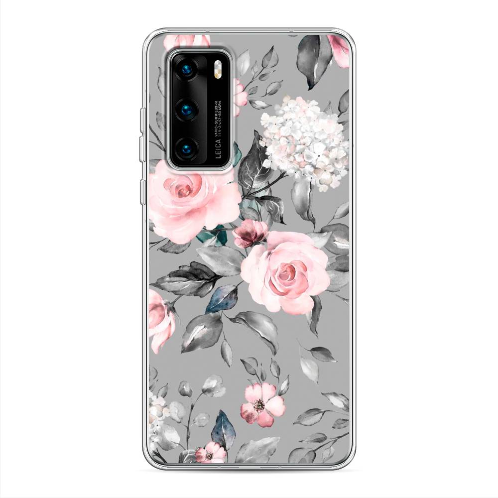 

Чехол Awog "Розы на сером" для Huawei P40, 610850-8