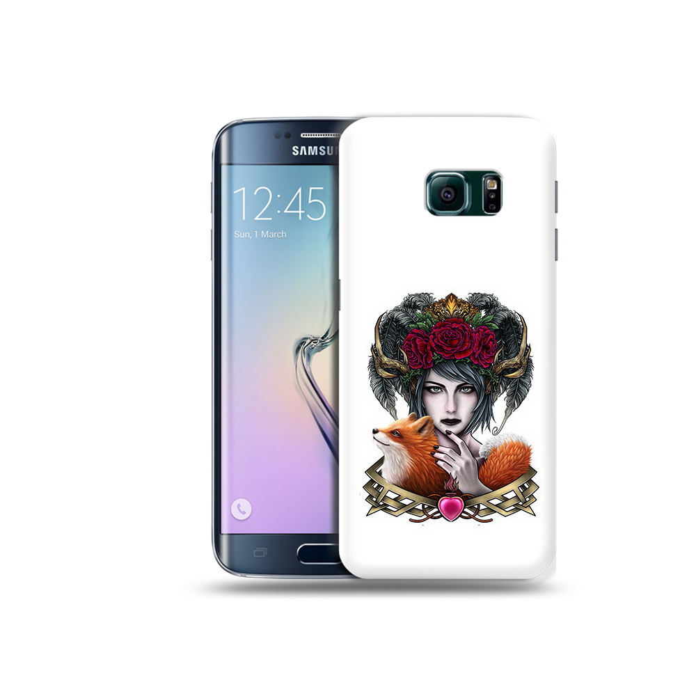 

Чехол MyPads Tocco для Samsung Galaxy S6 Edge девушка с лисой, Прозрачный, Tocco