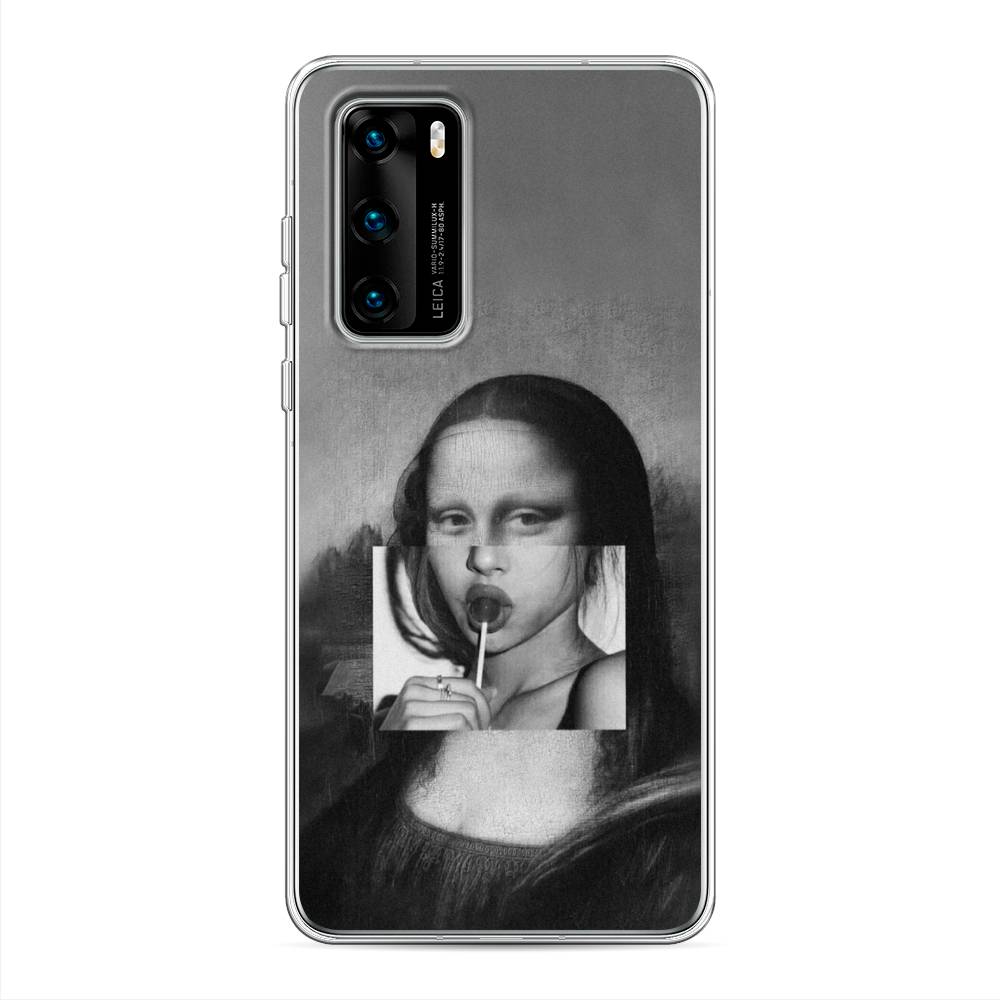 

Чехол Awog на Huawei P40 "Mona Lisa sucking lollipop", Серый, 610850-9