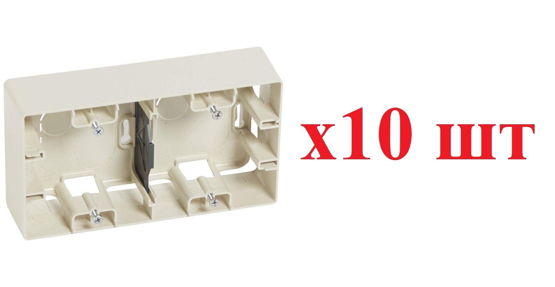 

Legrand Etika Слоновая кость Коробка накладная монтаж 2-ая 672540 (10шт), Etika_672540