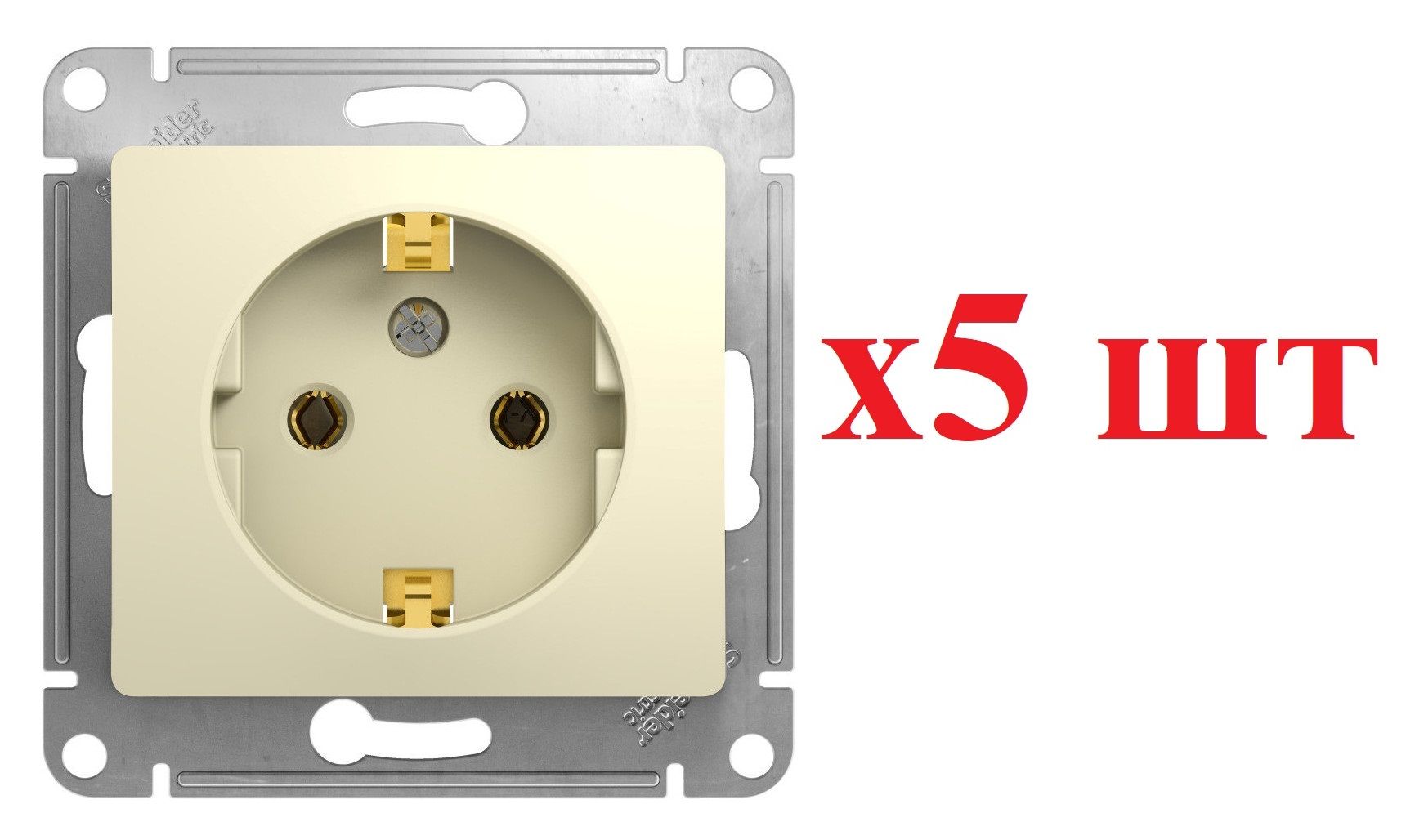 

Systeme Electric Glossa Беж Розетка с/з GSL000243 (5шт), Бежевый, Glossa_Скрытый_5