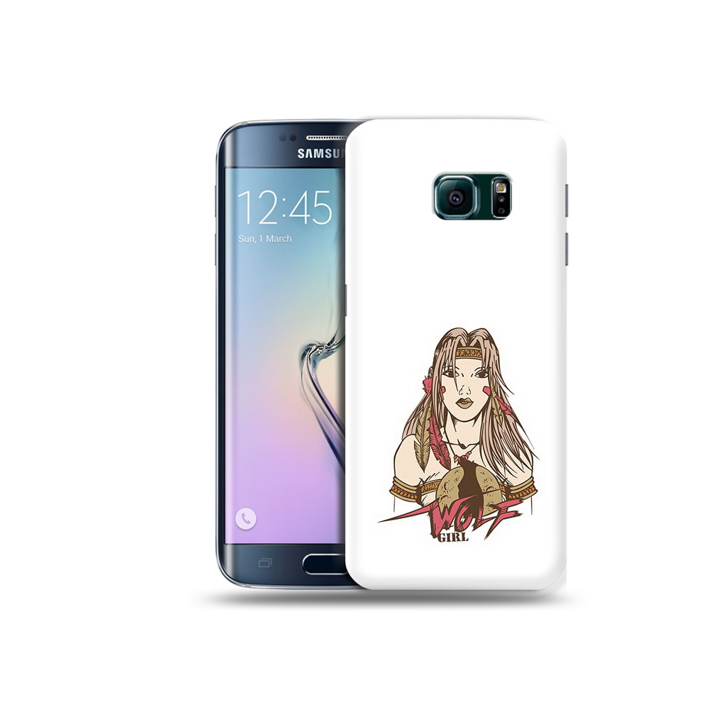 

Чехол MyPads Tocco для Samsung Galaxy S6 Edge девушка волк, Прозрачный, Tocco