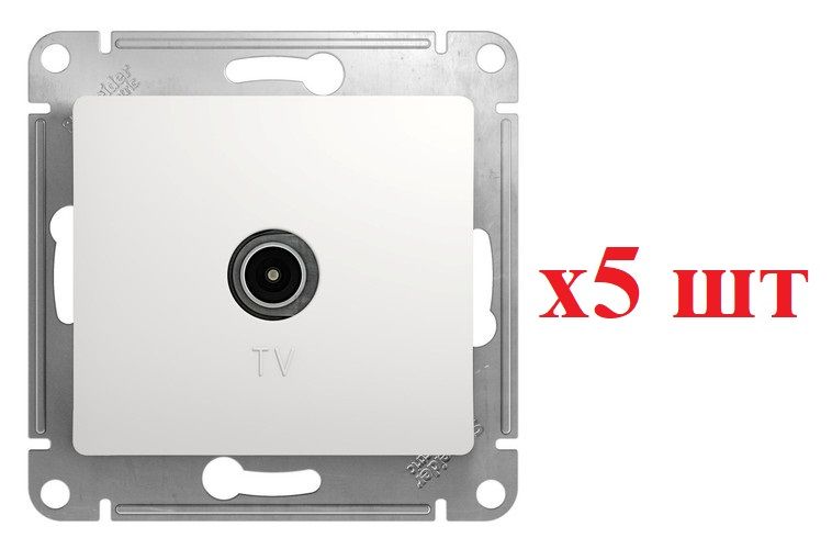 

Systeme Electric Glossa Бел Розетка TV оконечная 1DB GSL000191 (5шт), Белый, Glossa TV