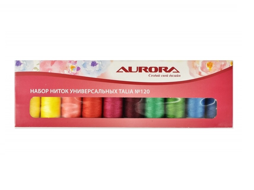 

Набор швейных ниток Aurora Talia № 120, 10 x 200 м, Разноцветный