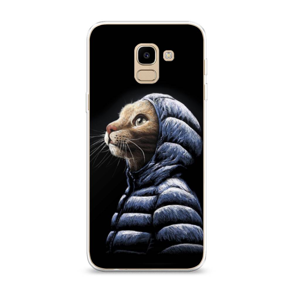 

Чехол Awog на Samsung Galaxy J6 2018 "Кот в капюшоне", Черный;бежевый;синий, 26150-2
