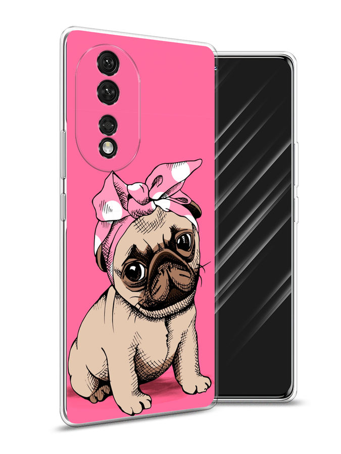 

Чехол Awog на Honor 80 "Dog Pin-Up", Розовый;бежевый, 6120350-2