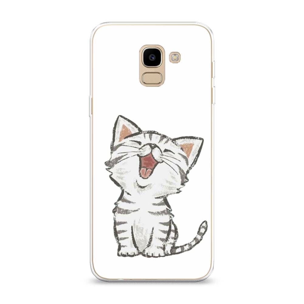 

Чехол Awog на Samsung Galaxy J6 2018 "Котенок рисованный", Серый;белый, 26150-1