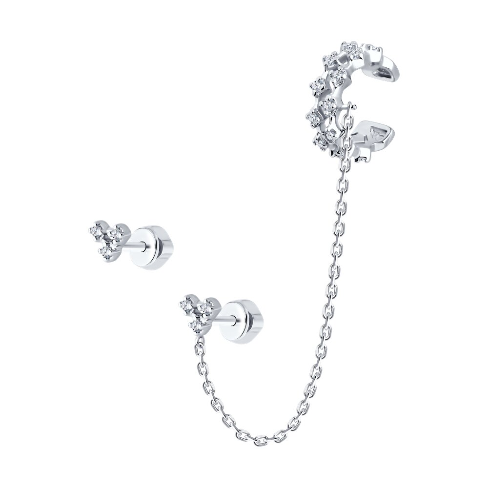 

Серьги из серебра SOKOLOV 94026496, фианит, 94026496