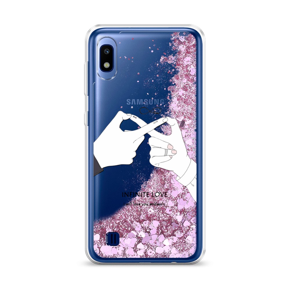 

Жидкий чехол с блестками "Любовь навсегда" на Samsung Galaxy A10, 27994-1