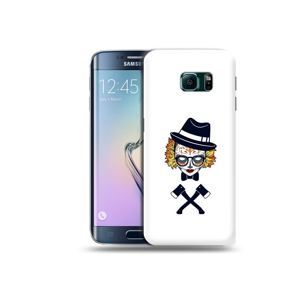 Чехол MyPads Tocco для Samsung Galaxy S6 Edge девушка в маске с топорами рисунок