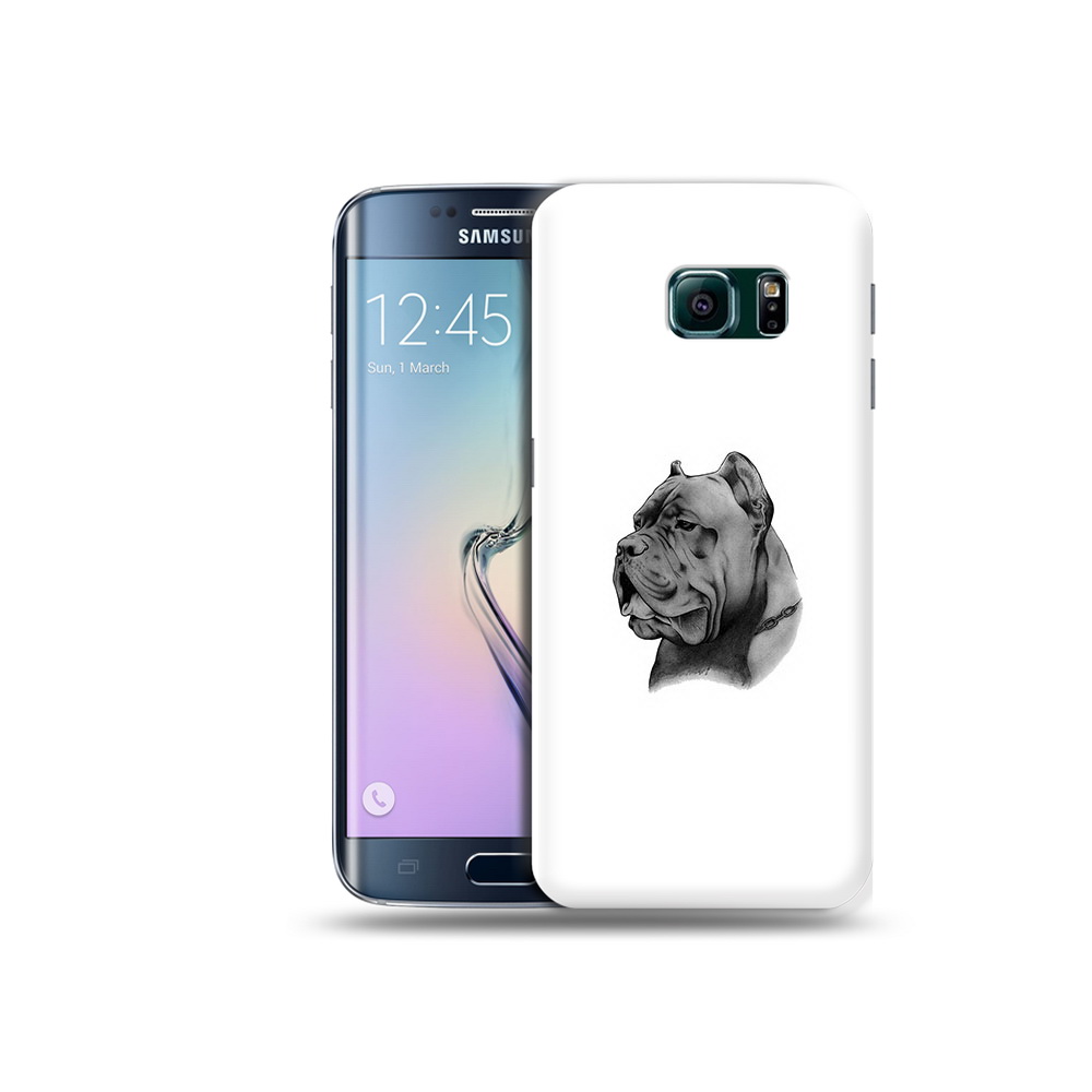 

Чехол MyPads Tocco для Samsung Galaxy S6 Edge грозный бульдог, Прозрачный, Tocco