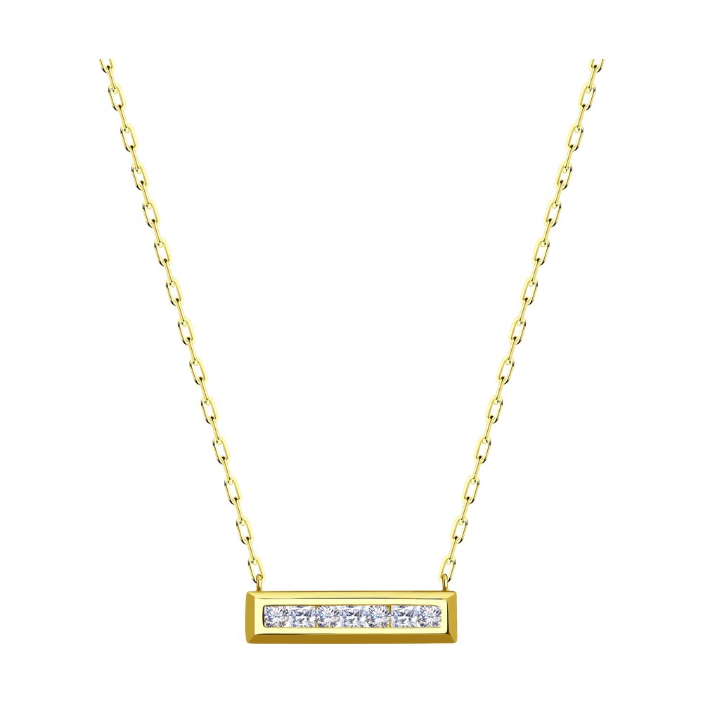 

Колье из желтого золота 45 см Diamant 53-170-01569-1, фианит, 53-170-01569-1