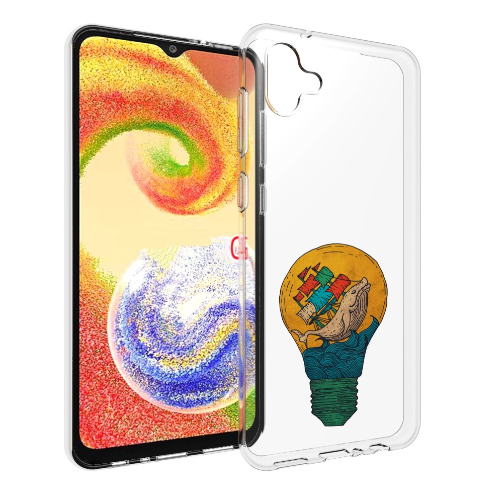 

Чехол MyPads кит в лампочке с парусами для Samsung Galaxy A04, Прозрачный, Tocco