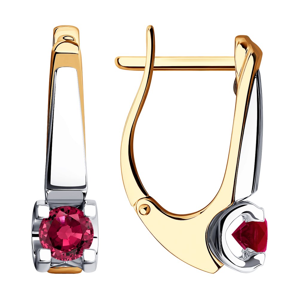 

Серьги из комбинированного золоа SOKOLOV Diamonds 4020468, рубин, 4020468