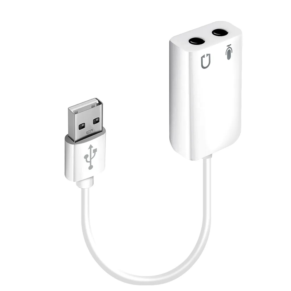 

Переходник KS-IS для наушников и микрофона USB на 2 x AUX Jack 3.5 мм F (входные разъемы), Белый, USB_2AUX