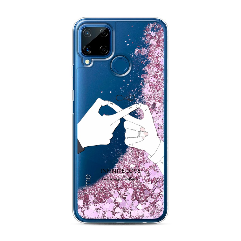 

Жидкий чехол с блестками "Любовь навсегда" на Realme C15, 255094-1
