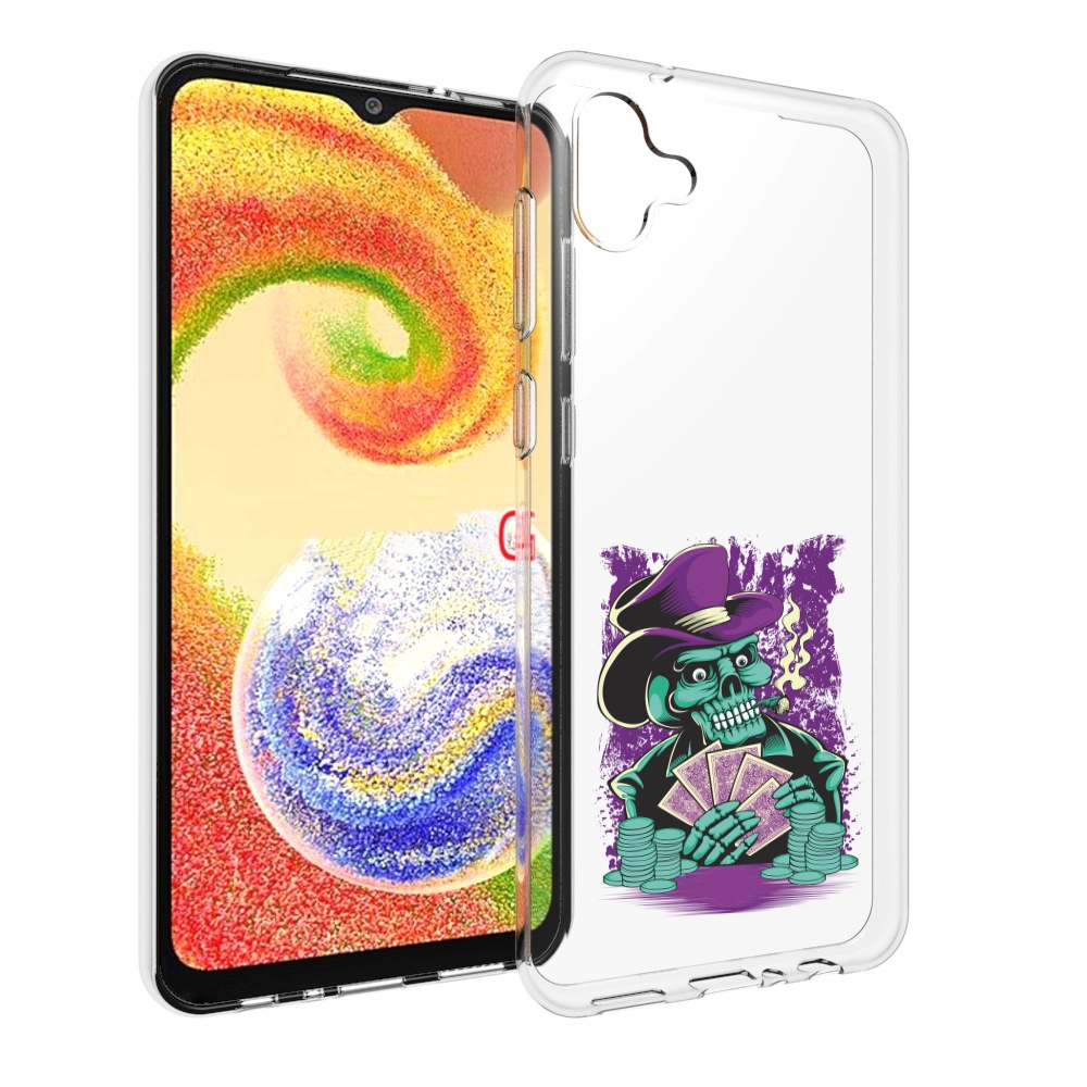 

Чехол MyPads зеленый череп с картами для Samsung Galaxy A04, Прозрачный, Tocco