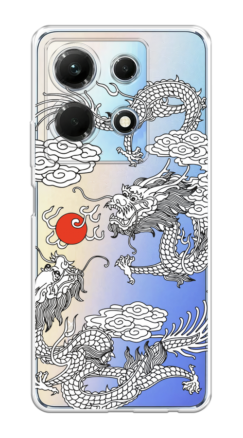 

Чехол на Infinix Note 30 4G "Драконы с ножом", Прозрачный;черный;белый, 3104650-1