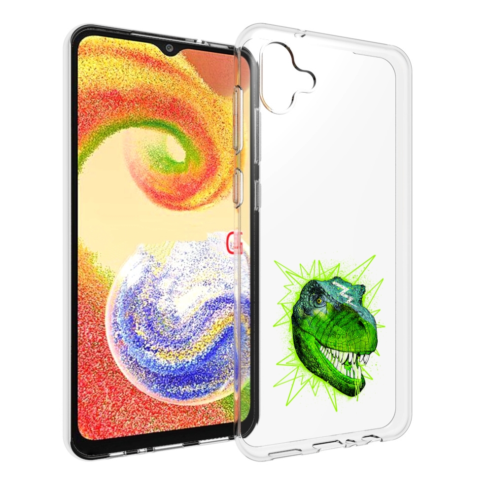 

Чехол MyPads зеленый динозавр для Samsung Galaxy A04, Прозрачный, Tocco