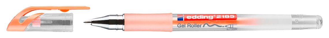 Ручка гелевая edding 2185, резиновая зона захвата, роликовый наконечник, 0.7 мм Оранжевый