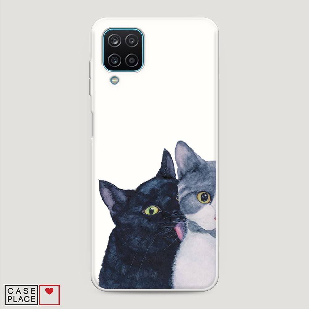 

Матовый силиконовый чехол "Кошачья любовь" на Samsung Galaxy A12, 2101657-1