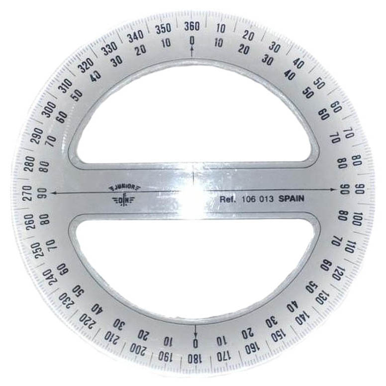 фото Транспортир 360° domingo ferrer, длина 13 см прозрачный