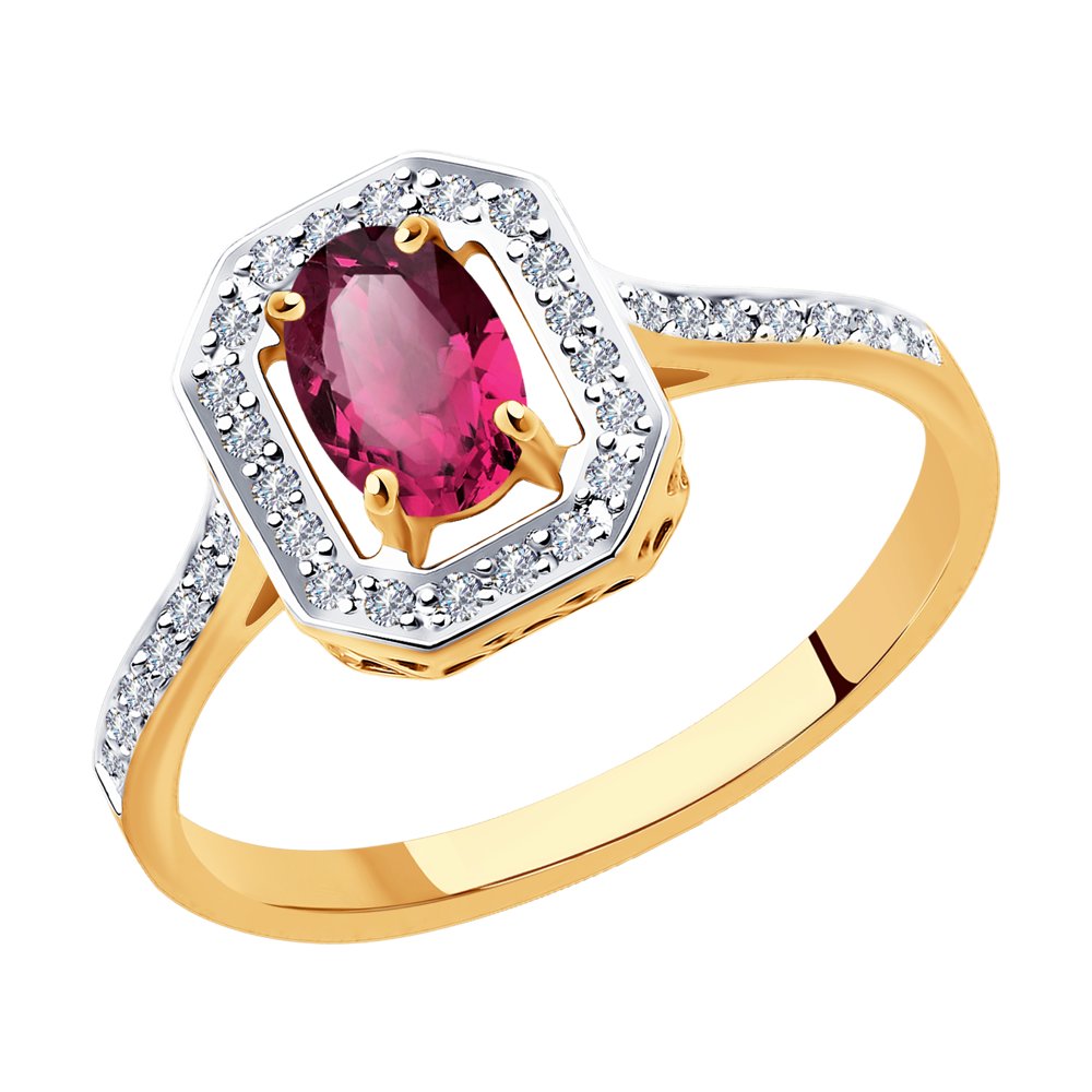 

Кольцо из золота р. , SOKOLOV Diamonds 4010638, бриллиант\рубин, 4010638