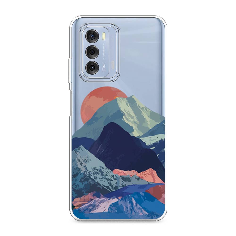 

Чехол на ZTE Blade V40 "Закат в снежных горах", Красный;серый;голубой, 136150-2