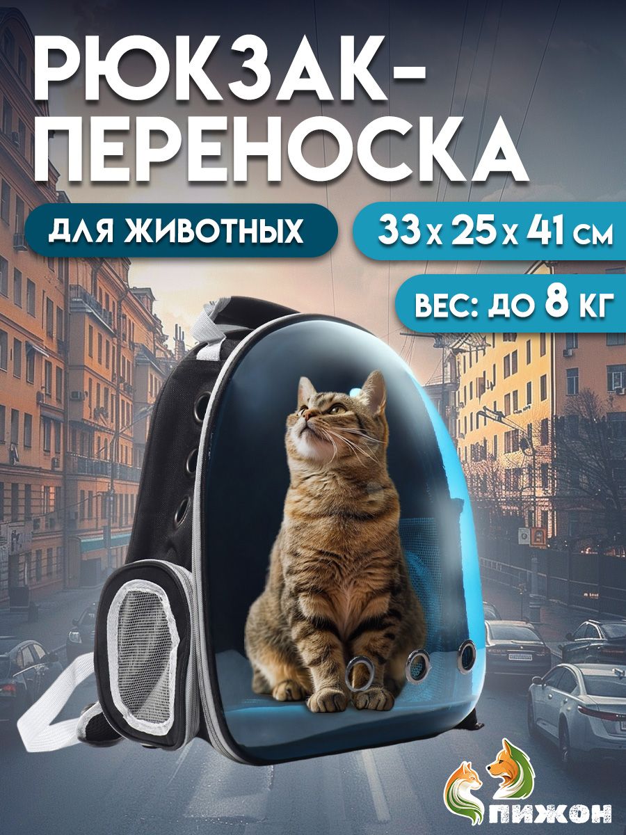 

Рюкзак-переноска для животныхПижон прозрачный, 33х25х41 см
