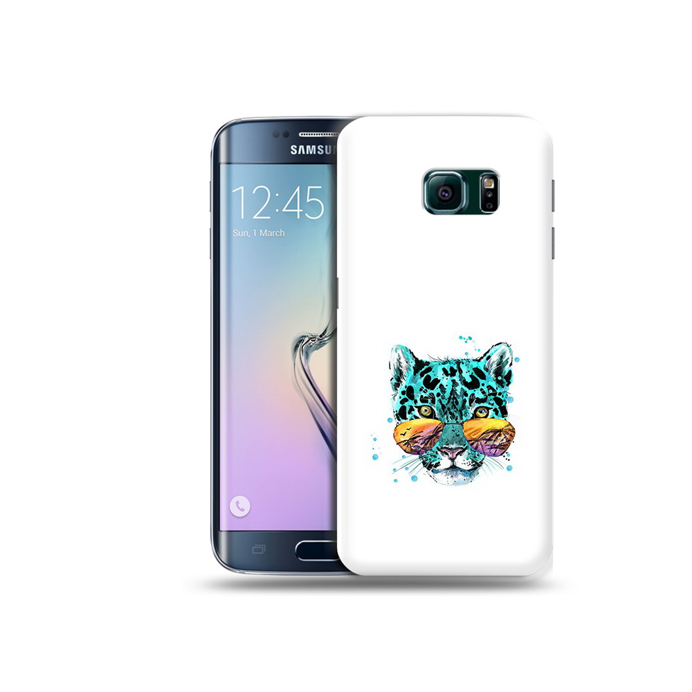 

Чехол MyPads Tocco для Samsung Galaxy S6 Edge голубой лео, Прозрачный, Tocco