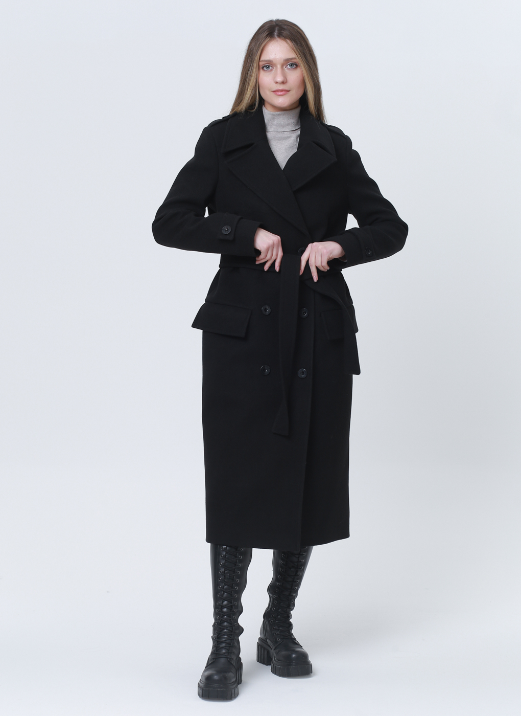 Пальто женское Crosario 66877 черное 52 RU