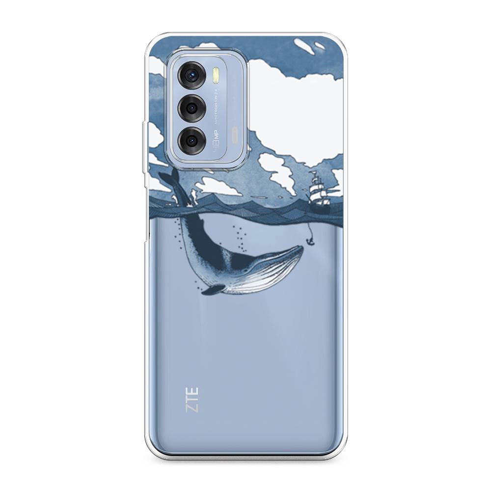 

Чехол на ZTE Blade V40 "Большой кит", Синий, 136150-1