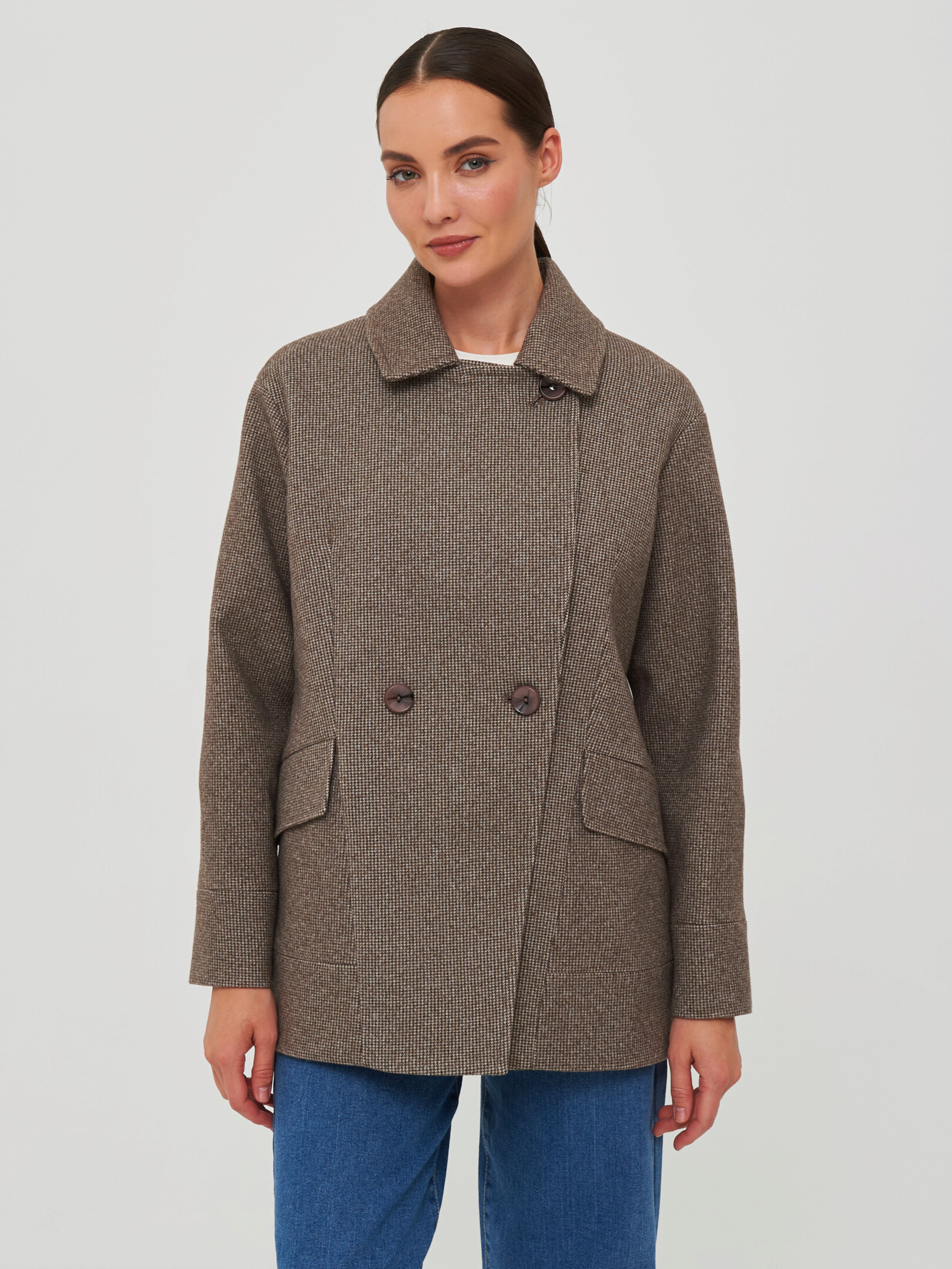 Пальто женское Crosario 67257 коричневое 42 RU