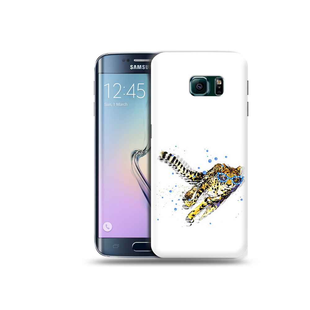 

Чехол MyPads Tocco для Samsung Galaxy S6 Edge гепард в очках, Прозрачный, Tocco