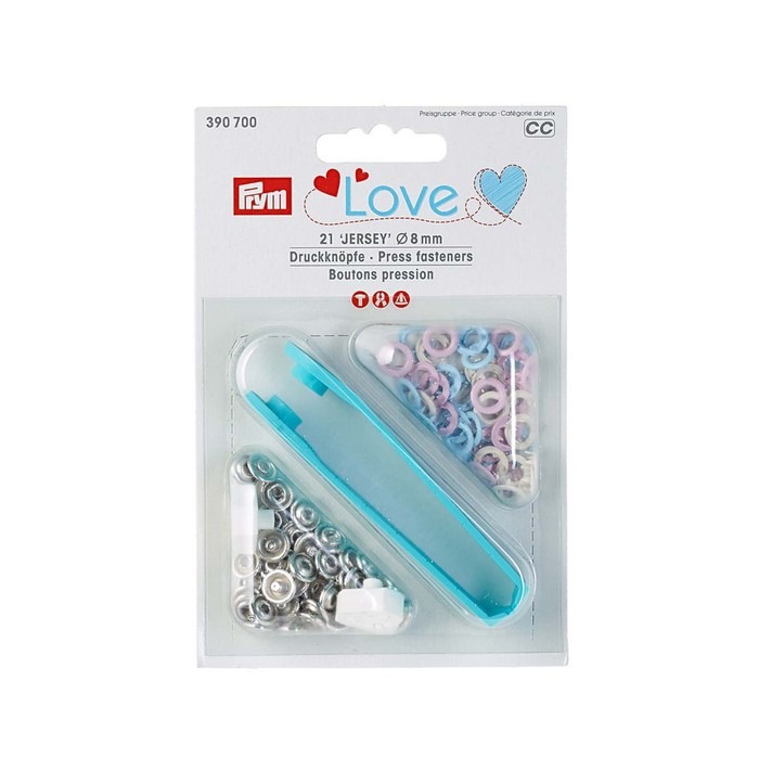 

Кнопки Джерси Prym Love, розовый, голубой, св. бежевый, 8 мм, 21 шт.
